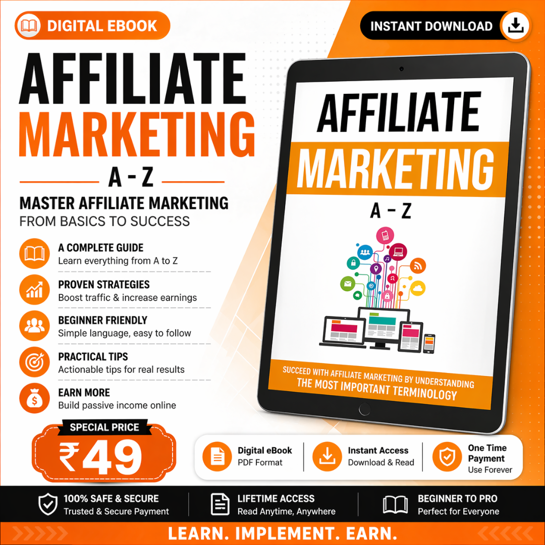 Affiliate Marketing A–Z eBook | Complete Beginner to Pro Guide | Digital PDF | ₹49 Only