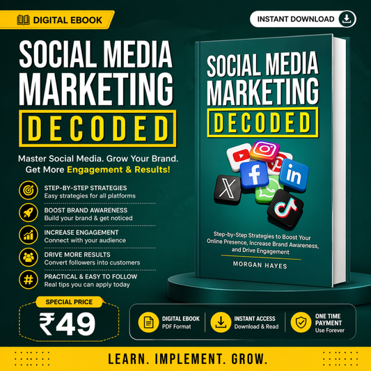 Social Media Marketing Decoded eBook | Grow Brand & Engagement | Digital PDF | ₹49 Only